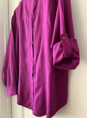 EUC Vintage 80's Gitano Women’s Purple Button Down 100% Rayon Size M Long Sleeve - Picture 3 of 12