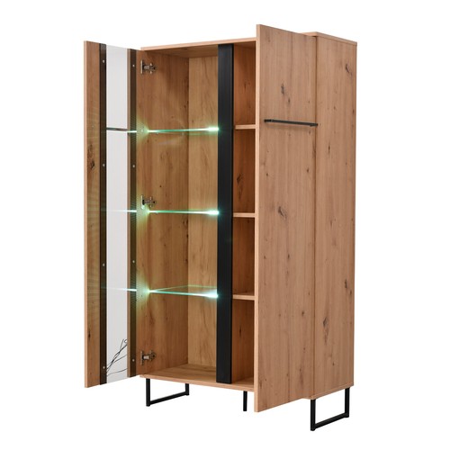 Highboard Massiv Holz Eiche Kommode Sideboard Schrank Wohnzimmer Homestyle4u - Bild 8 von 9