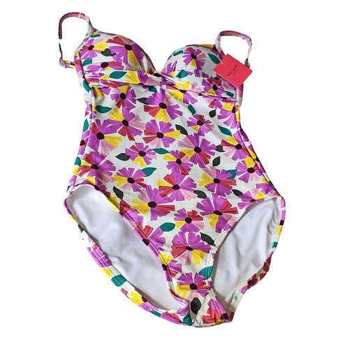 Kate Spade New York NWT Wallflower Draped One Piece Swimsuit Floral Sz Small - Picture 7 of 13