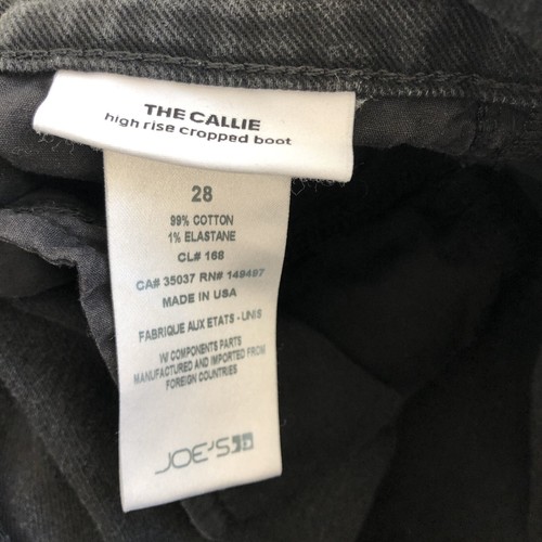 NUOVO Joe's Jeans The Callie Crop bootcut jeans vita alta sfilacciato taglia 28 nero - Foto 9 di 12