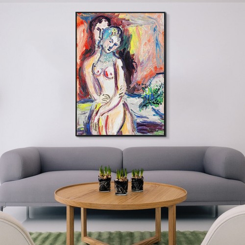 Gerahmte Leinwand Wandbild Umarmung #1 von Marc Chagall Wohnzimmer Wohndeko - Bild 3 von 21