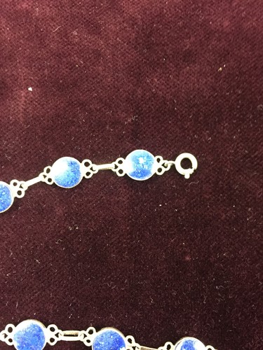 Schmuck Armkette Armband Lapislazuli Steine Sterling Silber 925. - Afbeelding 2 van 7