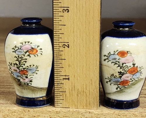 Paar Vintage japanische Satsuma Schrank Vasen - Bild 3 von 7