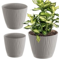 3X Blumentopf Pflanzentopf ÜBertopf Mit Untersetzer Rund BlumenküBel