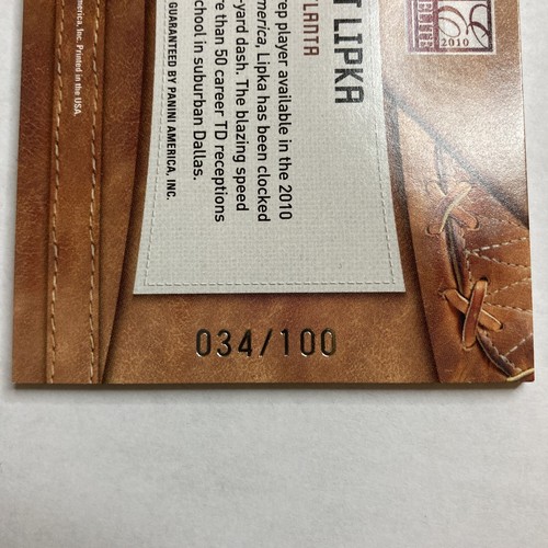 2010 Donruss Elite Matt Lipka Auto Baseball Relikt Patch /100 SP - Bild 6 von 6