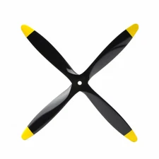 4 Blade Wooden Propeller CW 13/16/18/20/22 inch Black+Yellow Prop For RC Model