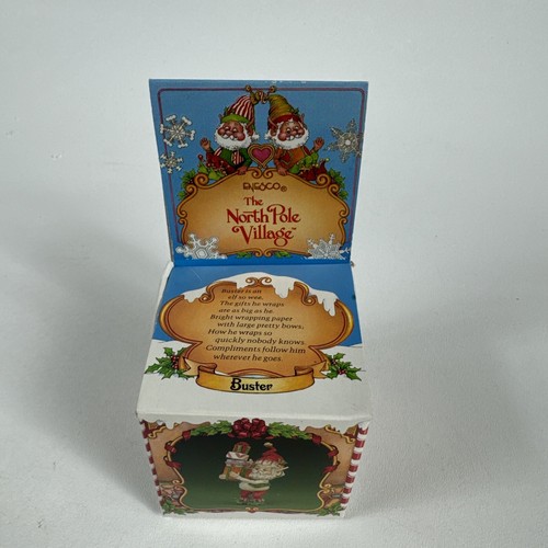 Enesco North Pole Village Buster Elf Figurine with Gifts Original Box Christmas - Picture 6 of 9