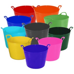 2 X 40l Purple Large Flexi Tub Home Garden Flexible Storage Builders Bucket