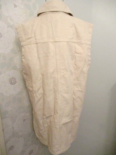 H&M women's organic cotton natural denim sleeveless shacket/waistcoat UK M BNWT - Picture 6 of 8