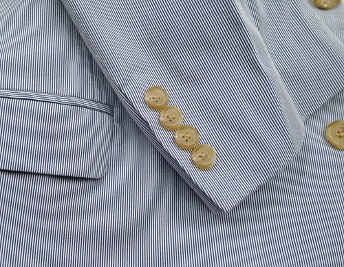 GORGEOUS Lauren Ralph Lauren Light Blue Pinstripe 100% Cotton Suit 52R 42W - Picture 6 of 10