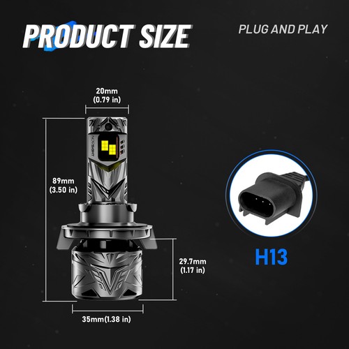 NOVSIGHT H13 9008 LED Headlight Bulbs High Low Beam White for Ford F250 F350 - Picture 8 of 12