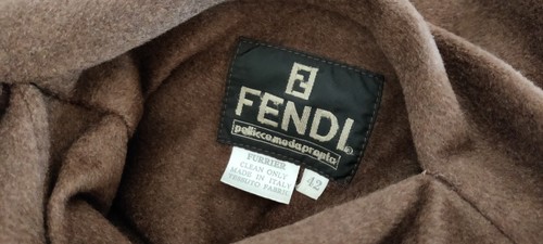 FENDI Luxus Nerz Pelz Mantel Wool Gehrock 100% Wolle Gr.38 - Afbeelding 9 van 10