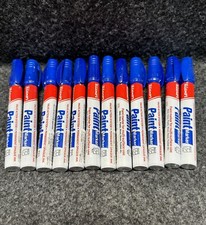 12 Pack Blue Paint Markers Bullet Tip Multi Surface Industrial Permanent 19N840