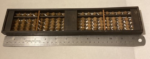 VINTAGE ASIAN CHINESE ABACUS EDUCATIONAL MATH COUNTERS 21 RODS - Picture 6 of 7