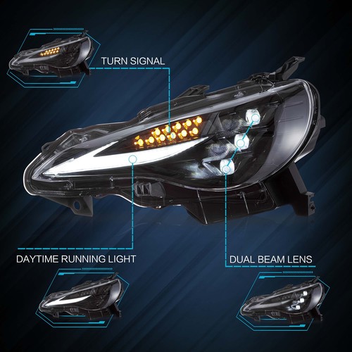 VLAND LED Projector Headlights For 2012-20 Toyota 86/Subaru BRZ/FR-S W/Animation - Picture 2 of 9