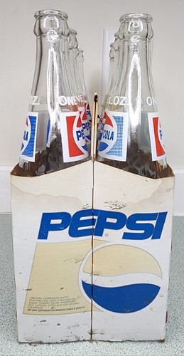 Vintage 16 Oz. Returnable Glass Pepsi Bottles 8-pack w/ Cardboard Box Empty READ - Picture 4 of 8
