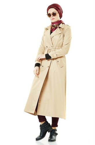 Damen Mantel Trenchcoat Jacke Langmantel Trenckot V-670 - Bild 1 von 7