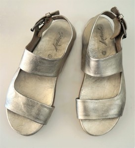 silver double strap sandals