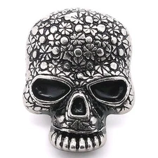 Floral Skull Concho Snap Set Antique Nickel 1" 1265-66 Stecksstore