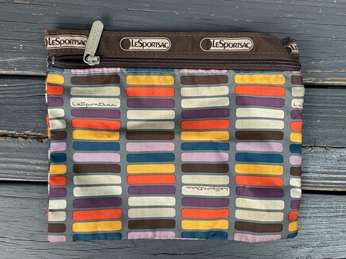 Borsa a mano Tote Retro LeSportsac Block Tutti i giorni + borsa per trucco marrone arancione - Foto 4 di 4