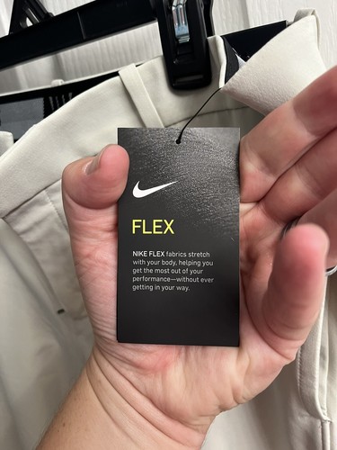Nike Fit Dri Golf Pants Men Size 34x32 Light Tan Beige Stretch Flex Performance - Picture 6 of 9