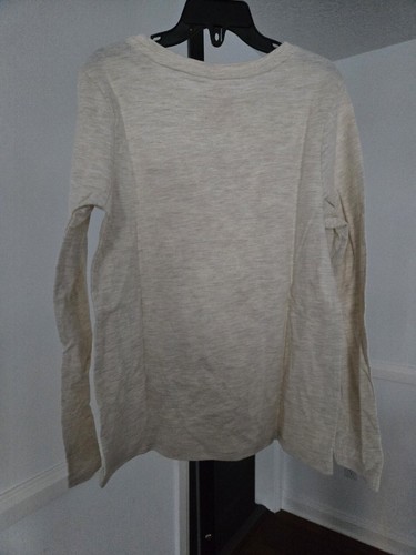 Cat & Jack Long Sleeve Deer Bows Shirt Size Medium 8 OATMEAL COLOR Pullover - Picture 2 of 2