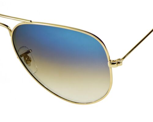 Ray-Ban Sonnenbrille RB3025 Pilotenbrille goldfarbenes Gestell hellblaue Gläser 58 mm - Bild 8 von 12
