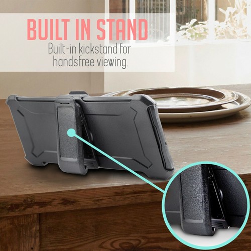 For Samsung Galaxy A02S Case Holster Belt Clip Stand Shockproof + Tempered Glass - Picture 16 of 43