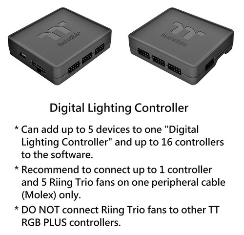 Thermaltake Riing Duo 120mm Fans, 12 RGB Radiator Fan TT Premium Edition, 3 Pack - Picture 5 of 11