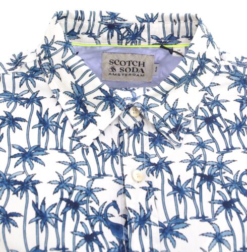 Scotch&Soda Camisa Palmeras Hombre Slim Fit Estampada Blanco Estampado Azul - Imagen 2 de 11