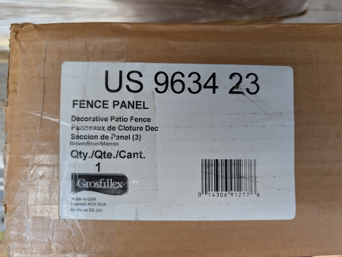 Grosfillex US963423 3-Zaun Panel, braun, 38-1/2" x 66-1/4" - Bild 1 von 3