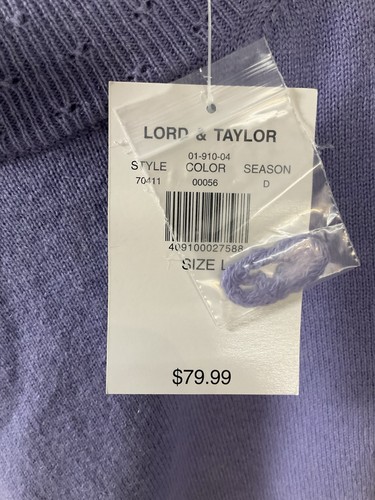 Lord & Taylor Cashmere Sweater Womens L Lavender Purple Mock Neck Luxe Capsule - Picture 6 of 6