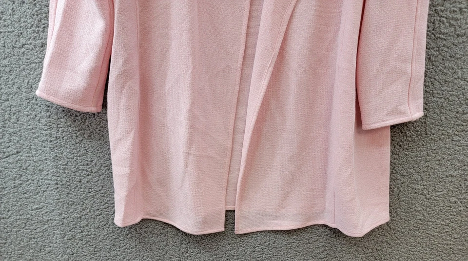 Kasper Draped Collar Open-Front Jacket Women's L Soft Pink Solid Long Sleeve - Image 4 of 4