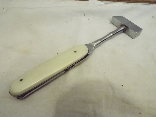 Coltello tascabile vintage manico multiutensile martello Giappone sacchetto/custodia cacciavite pubblicità - Foto 7 di 9