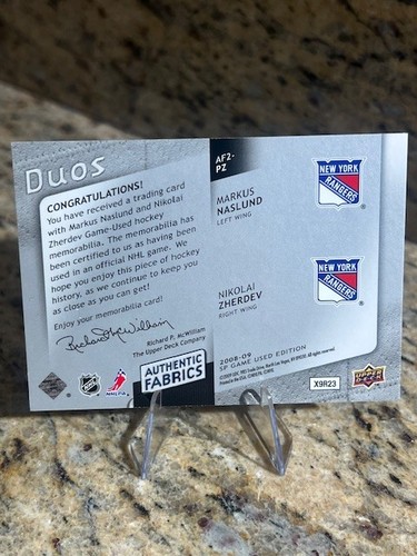 2008-09 SP Game Used Authentic Fabrics Duos Markus Naslund, Nikolai Zherdev /100 - Picture 3 of 3