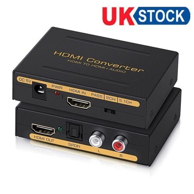 Audio Extractor Konverter Splitter HDMI zu HDMI & optisch SPDIF +RCA L/R  60Hz