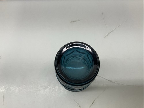 Set Of 3 Indiana Glass King’s Crown Glass Imperial Blue Tumblers Thumbprint 5.5" - Picture 10 of 10