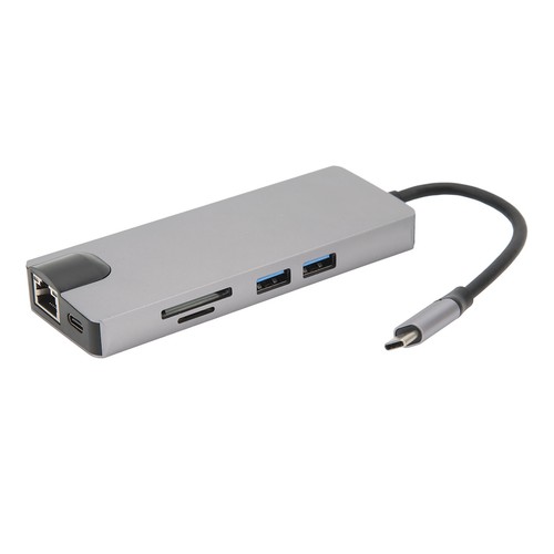 8 In 1 Type C To VGA HD Multimedia Interface Hub Adapter PD Fast Charging US NEW - Afbeelding 6 van 12