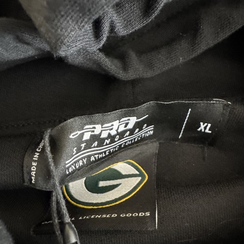 NWT Men's XL Pro Standard NFL Green Bay Packers Blacked Out Fleece Hoodie - Picture 8 of 13