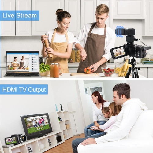 4K Video Camera, Camcorder 48MP Ultra HD WiFi Vlogging Camera for YouTube 18X... - Picture 5 of 7