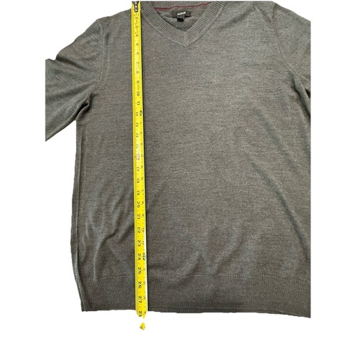 Alfani Pullover Sweater Herren L V-Ausschnitt LS extrafeine Merinowollmischung grau EUC - Bild 2 von 6