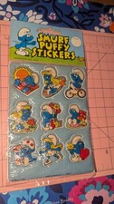 Vintage Puffy Stickers Smurf Smurfs Sheet 80s Assortment 4 6608