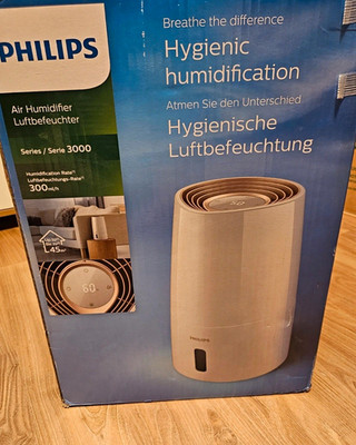 Philips Serie 3000 Luftbefeuchter Verdunstung LED-Display 2l 9h 45m² weiß
