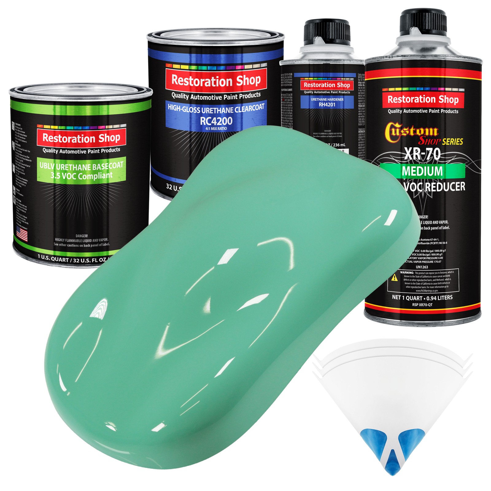 Aqua Quart Low VOC Urethane Basecoat Auto Body Paint Kit  