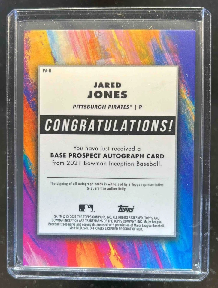 2021 Bowman Inception Jared Jones Auto #425/600 Pirates - Image 2 of 2