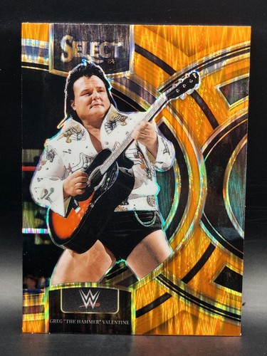 2024 Panini Select WWE Greg The Hammer Valentine Premier Orange Flash Prizm #139