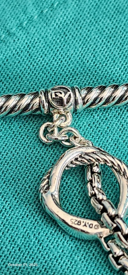 Collar de perlas David Yurman Infinity Station Sterling 43 pulgadas con palanca 66 g como está  Foto 3 de 4