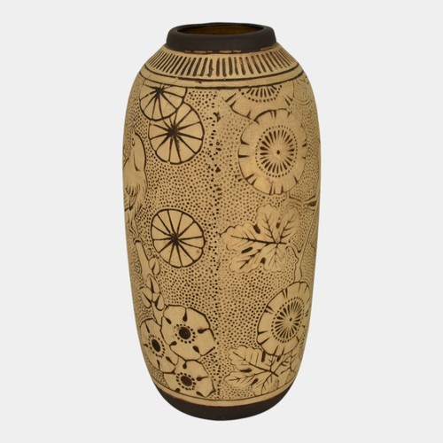 Weller Burntwood 1910s Vintage Art Pottery Brown Bird On Branches Ceramic Vase - Picture 4 of 6