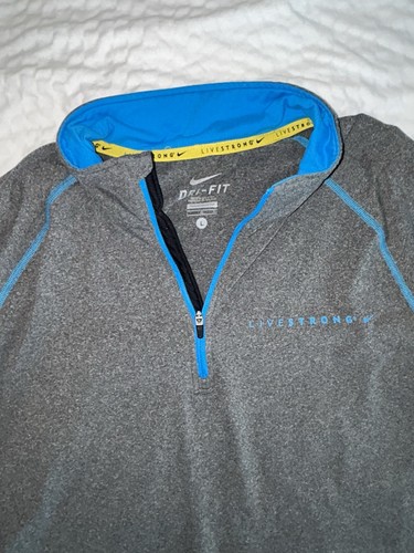 Nike Pullover Herren L Shirt 1/4 Zip Dri Fit Livestrong Running Radjacke