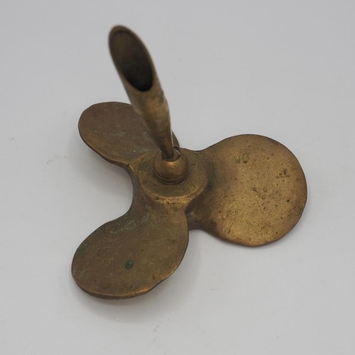 Massiver Messing Boot Propeller Prop Stifthalter Briefbeschwerer Maritim Dekor - Bild 2 von 6